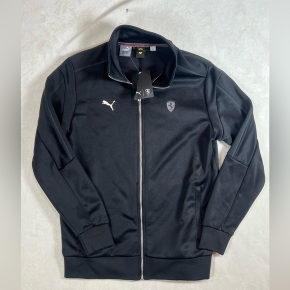 NWT Puma x Ferrari MT7 Scuderia Ferrari Black Full Zip Up Track Jacket F1 Team - Picture 2 of 10